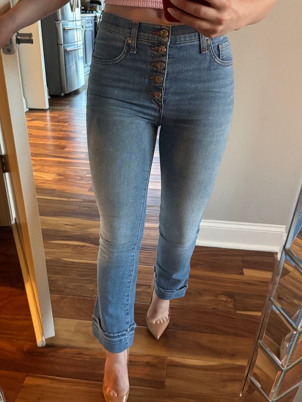 Veronica Beard Carolyn baby boot high-rise jeans 25/0